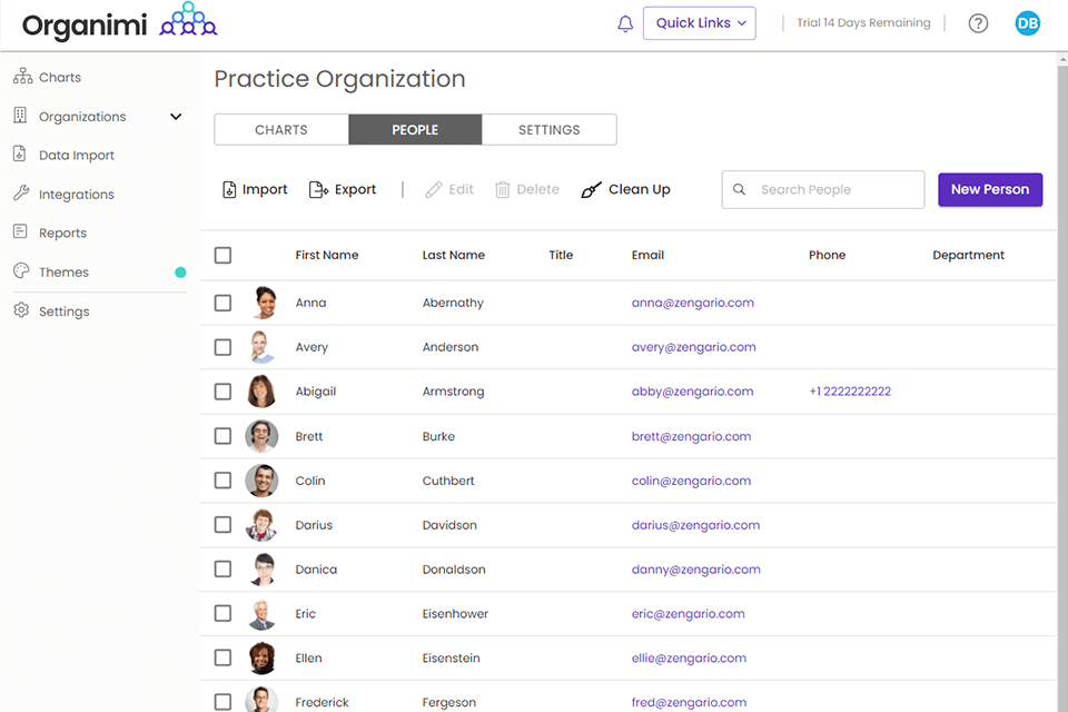 organimi org chart software interface